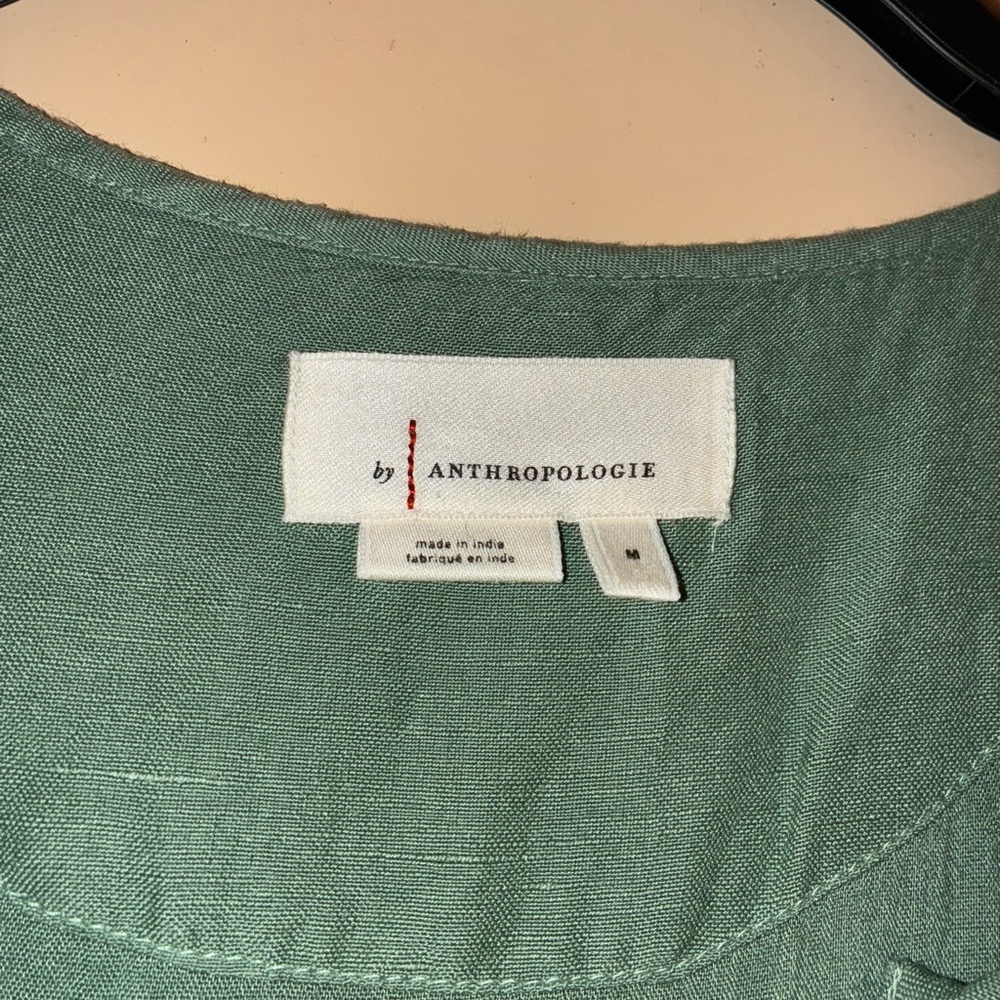 Anthropologie Somerset Linen Blend Maxi Dress in Sea Foam Green Size Medium - Picture 6 of 7
